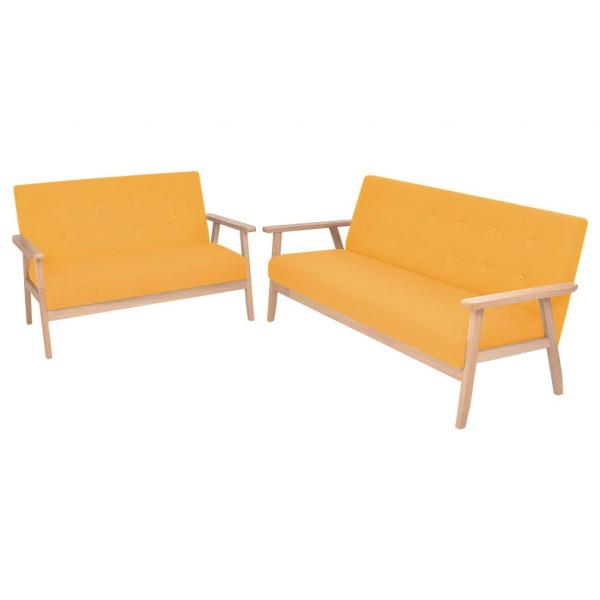 ARDEBO.de - Sofagarnitur 2-tlg. Stoff Gelb
