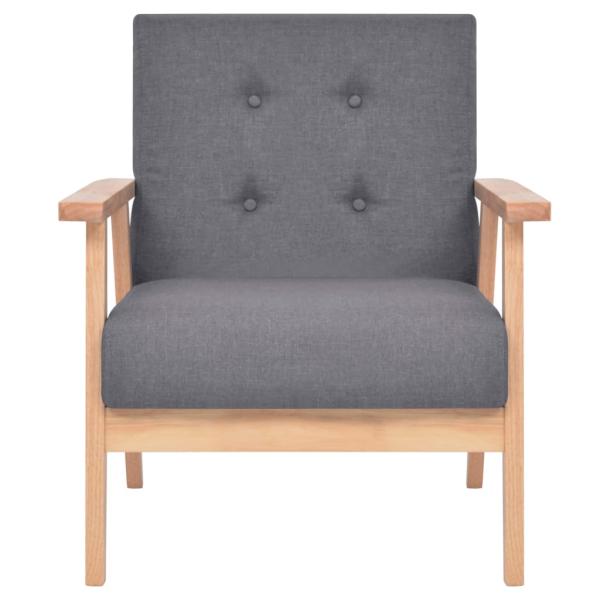 Sofa-Set 3-tlg. Stoff Dunkelgrau