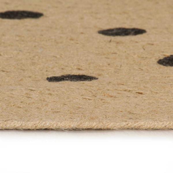 Teppich Handgefertigt Jute mit Punktmuster 90 cm