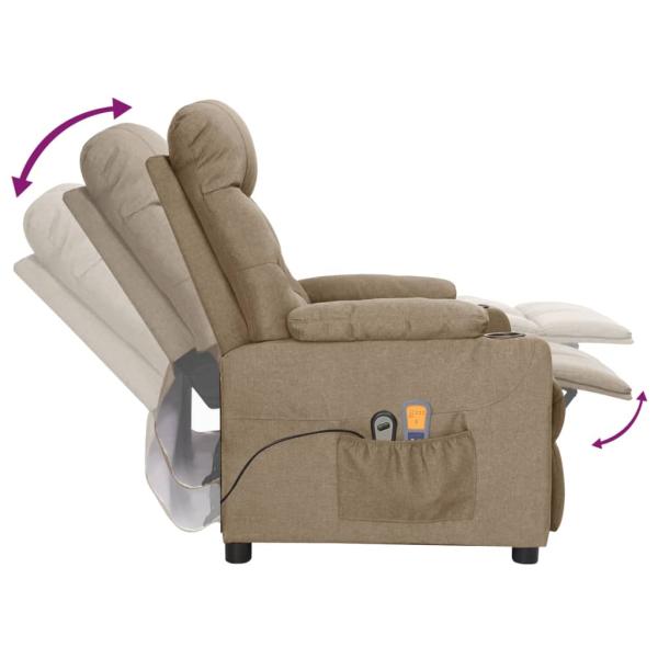 ARDEBO.de - Massagesessel Elektrisch Taupe Stoff