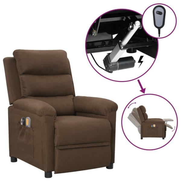 ARDEBO.de - Massagesessel Elektrisch Braun Stoff