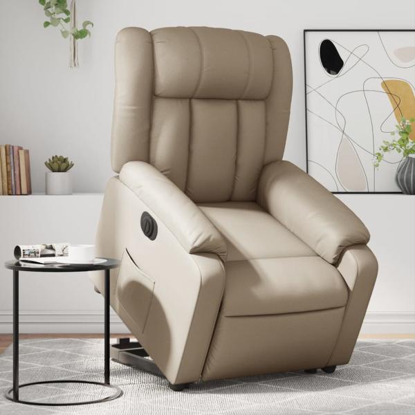 ARDEBO.de - Relaxsessel mit Aufstehhilfe Elektrisch Cappuccino Kunstleder