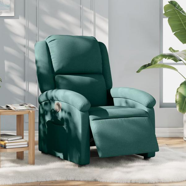 ARDEBO.de - Relaxsessel Elektrisch Dunkelgrün Stoff
