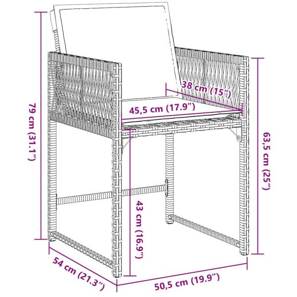 Gartenstühle mit Kissen 4 Stk. Beigemischung Poly Rattan