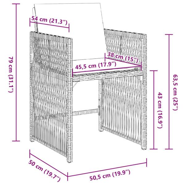 Gartenstühle mit Kissen 4 Stk. Beigemischung Poly Rattan