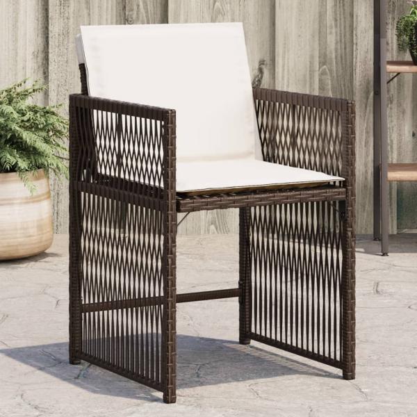 ARDEBO.de - Gartenstühle mit Kissen 4 Stk. Braun Poly Rattan