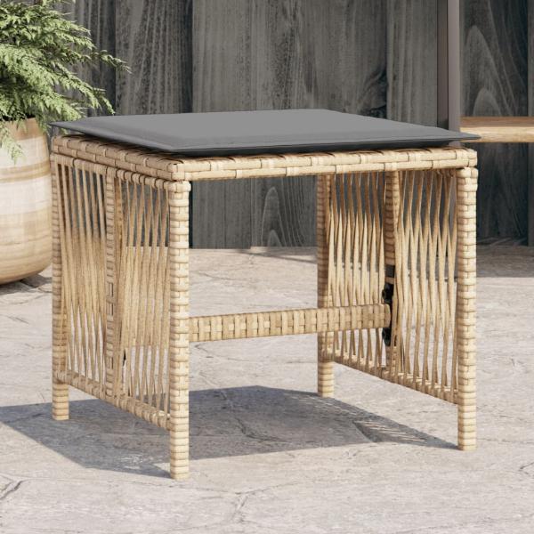ARDEBO.de - Gartenhocker Kissen 4Stk. Beigemischung 41x41x36 cm Poly Rattan