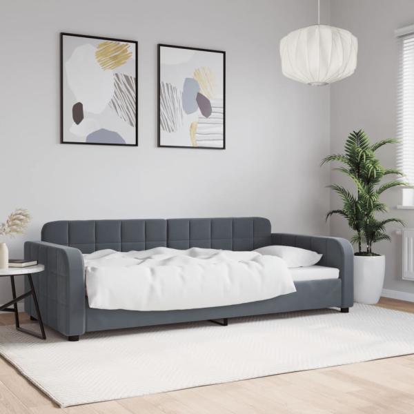 ARDEBO.de - Tagesbett Dunkelgrau 90x200 cm Samt