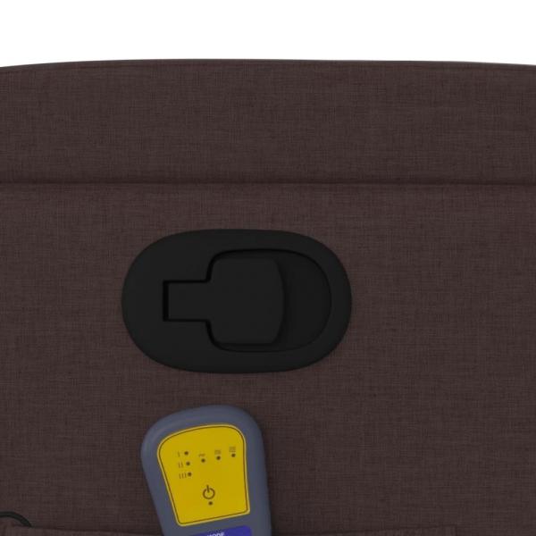 Massagesessel mit Aufstehhilfe Dunkelbraun Stoff