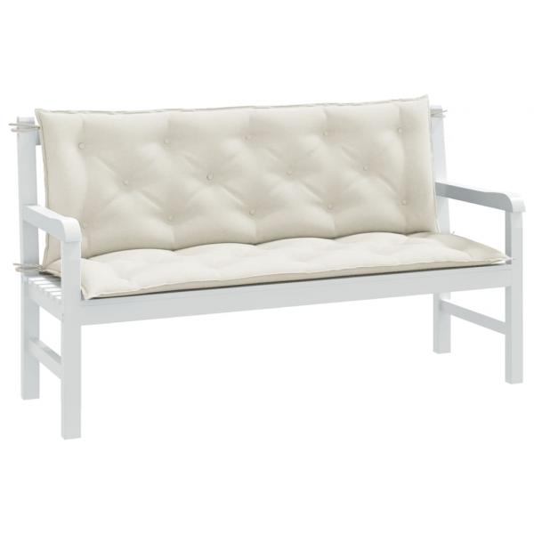ARDEBO.de - Gartenbank-Auflagen 2 Stk. Melange Creme 150x50x7 cm Stoff