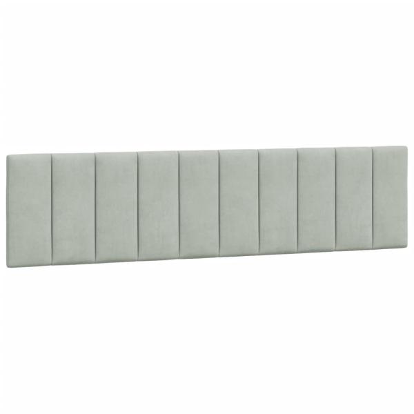 Bett mit Matratze Hellgrau 200x200 cm Samt