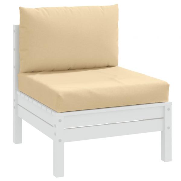 ARDEBO.de - Palettenkissen 2-tlg. Melange Beige Stoff