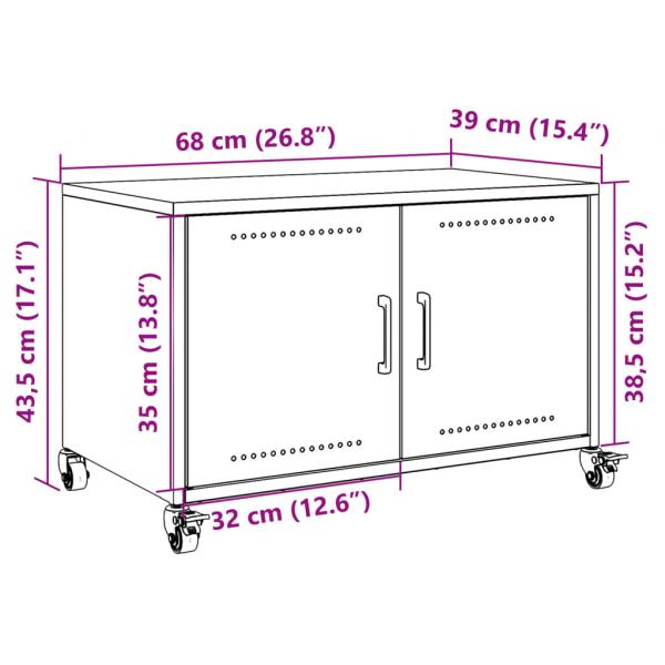 TV-Schrank Rosa 68x39x43,5 cm Stahl