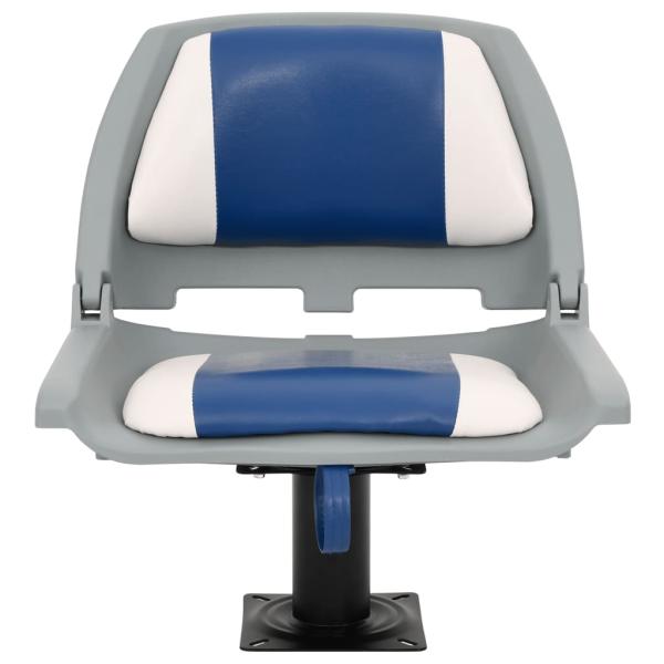 2-tlg. Bootssitz-Set Klappbar Blau und Weiß 48x51x41 cm