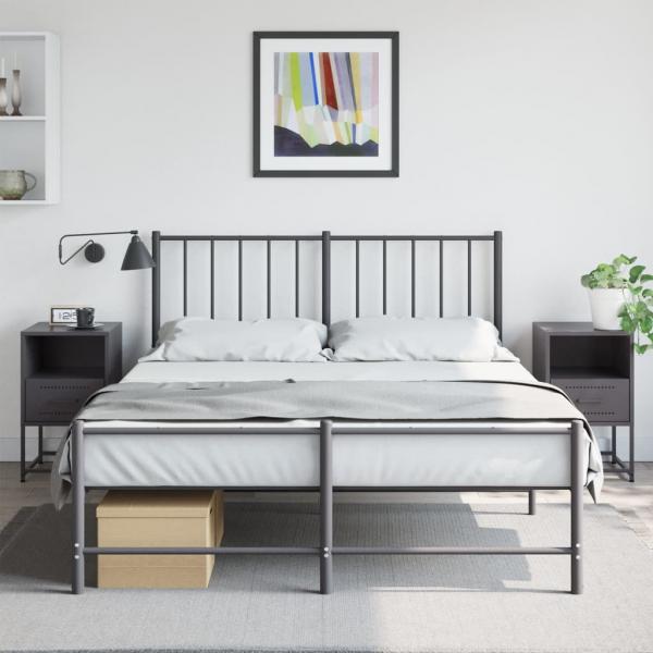 ARDEBO.de - Nachttische 2 Stk. Schwarz 36x39x60,5 cm Stahl
