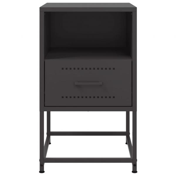 Nachttische 2 Stk. Schwarz 36x39x60,5 cm Stahl