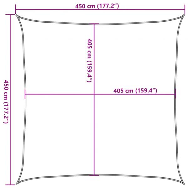 Sonnensegel 160 g/m² Quadratisch Hellgrau 4,5x4,5 m HDPE