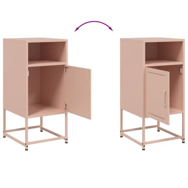 Nachttische 2 Stk. Rosa 36x39x78 cm Stahl
