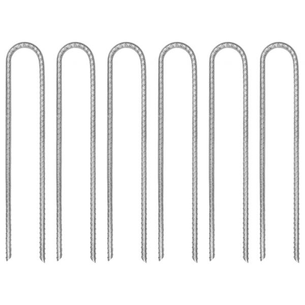 ARDEBO.de - Zeltheringe 6 Stk. U-Form 30 cm Ø7 mm Verzinkter Stahl
