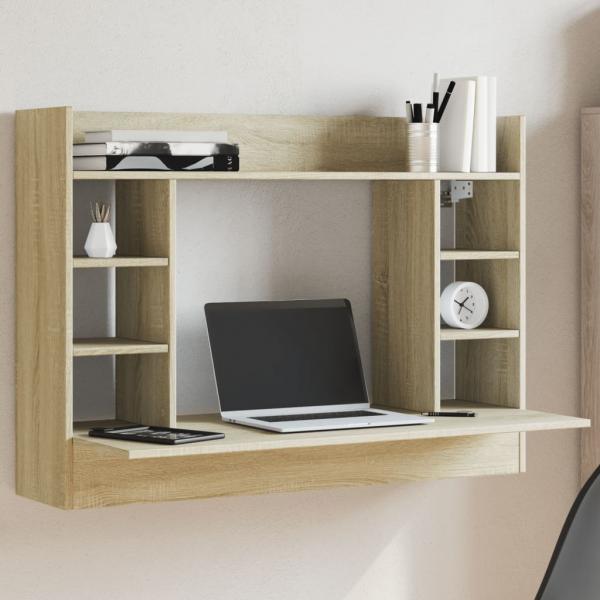ARDEBO.de - Wand-Schreibtisch Sonoma Eiche 105x48x75 cm Holzwerkstoff