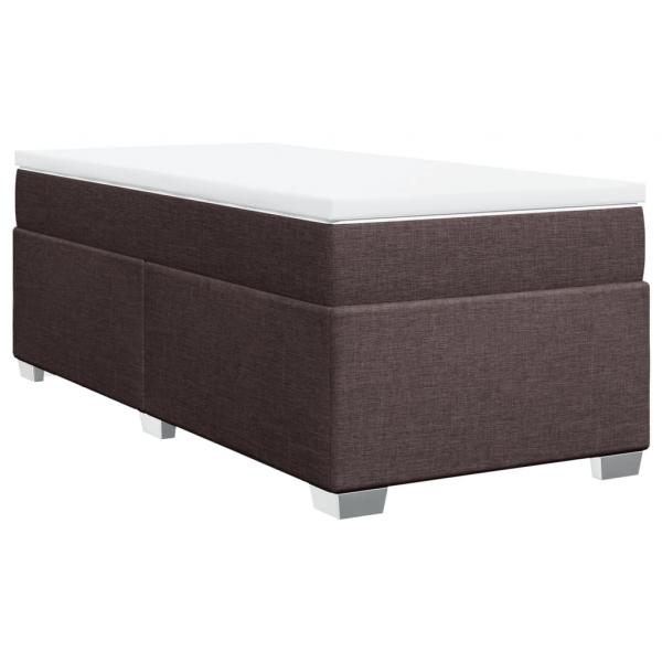 Boxspringbett mit Matratze Dunkelbraun 100x200 cm Stoff
