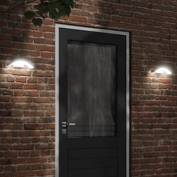 ARDEBO.de - LED-Außenwandleuchten 2 Stk. Weiß Aluminiumdruckguss