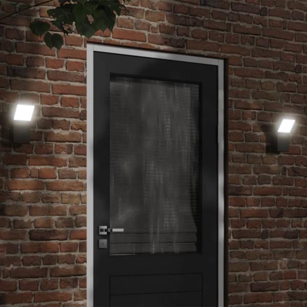 ARDEBO.de - LED-Außenwandleuchten 2 Stk. Schwarz Aluminiumdruckguss