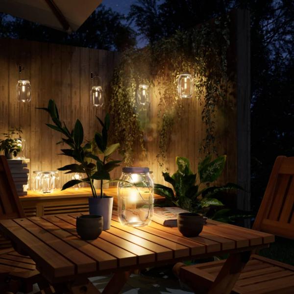 ARDEBO.de - Solarleuchten Einmachglas-Design 12 Stk. Warmweiß