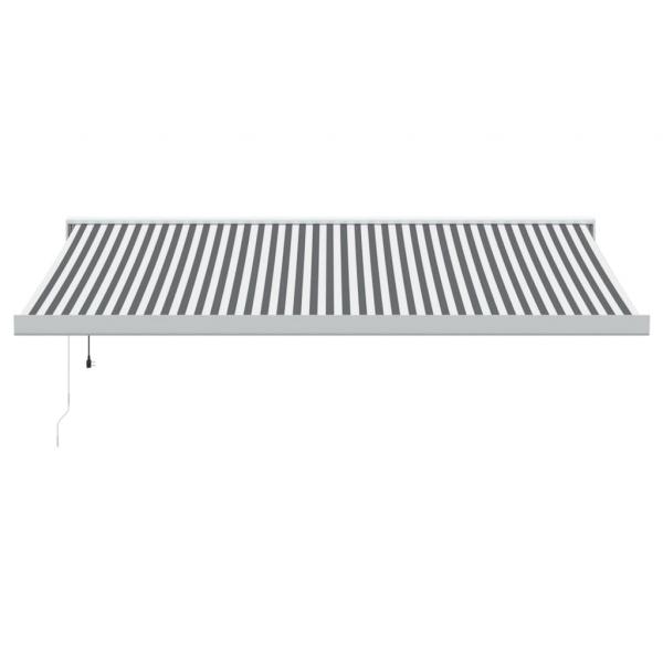 Markise Einziehbar Anthrazit und Weiß 4,5x3 m Stoff & Aluminium