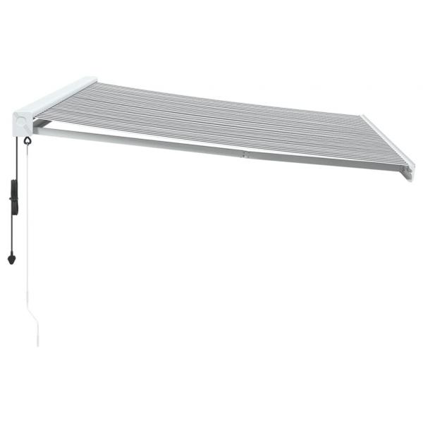 Markise Einziehbar Anthrazit und Weiß 4,5x3 m Stoff & Aluminium