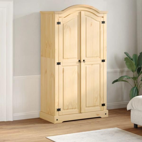 ARDEBO.de - Kleiderschrank Corona 102x52x186 cm Massivholz Kiefer