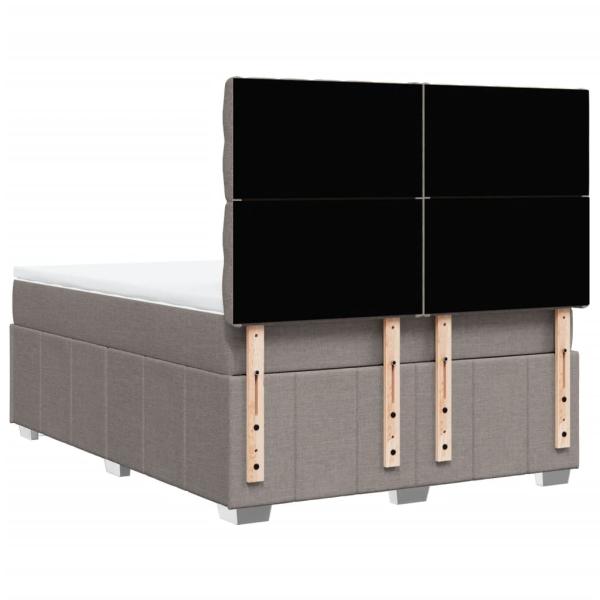 ARDEBO.de - Boxspringbett mit Matratze Taupe 140x200 cm Stoff