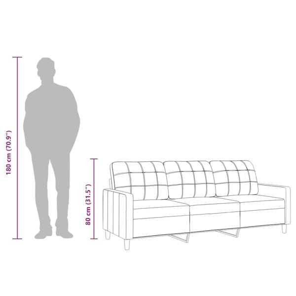 3-Sitzer-Sofa Hellgelb 210 cm Stoff