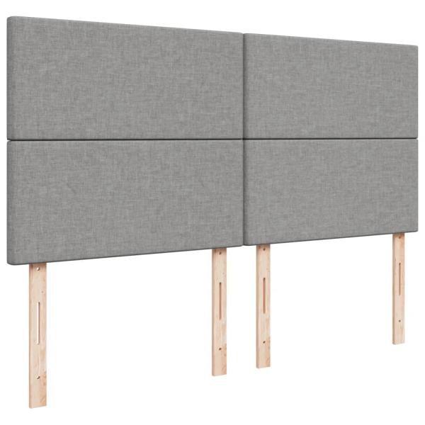 ARDEBO.de - Boxspringbett mit Matratze Hellgrau 180x200 cm Stoff