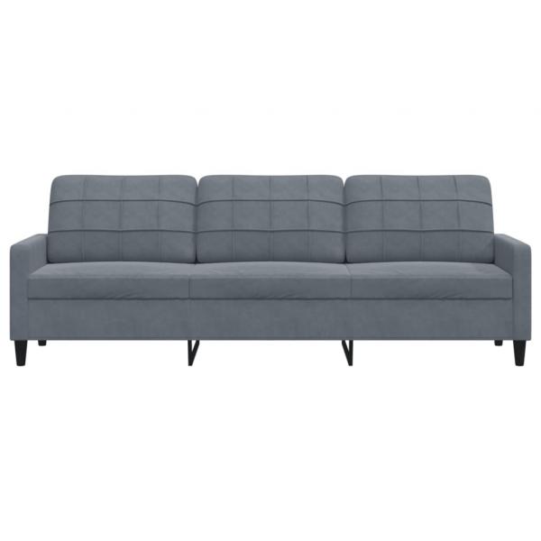 3-Sitzer-Sofa Dunkelgrau 210 cm Samt