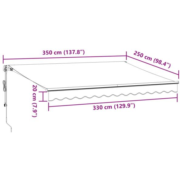 ARDEBO.de - Markise Automatisch mit LEDs Weinrot 350x250 cm