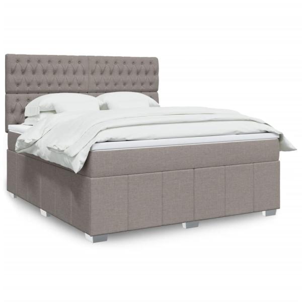 ARDEBO.de - Boxspringbett mit Matratze Taupe 180x200 cm Stoff