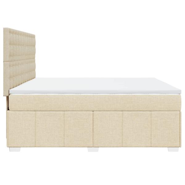 Boxspringbett mit Matratze Creme 180x200 cm Stoff
