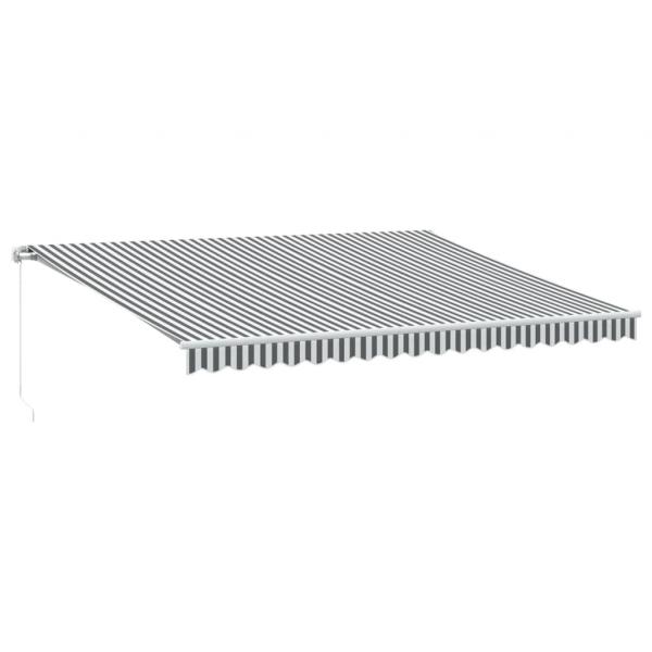 Markise Manuell mit LED Anthrazit & Weiß 450x350 cm