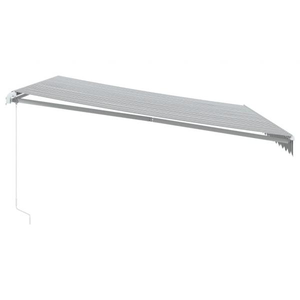 Markise Manuell mit LED Anthrazit & Weiß 450x350 cm