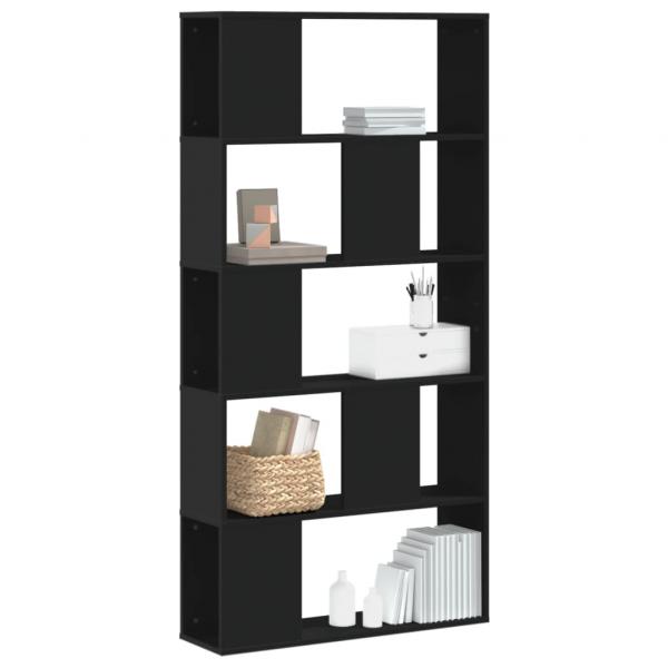 ARDEBO.de - Bücherregal 5 Böden Schwarz 80,5x23,5x162,5 cm Holzwerkstoff