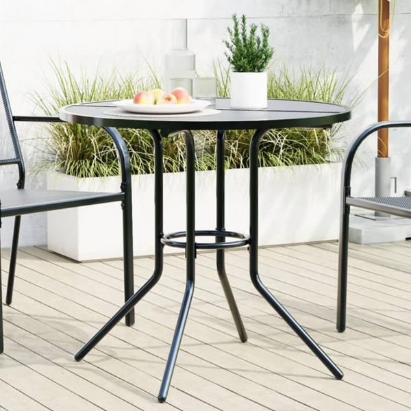 ARDEBO.de - Terrassentisch Rund Anthrazit Pulverbeschichteter Stahl