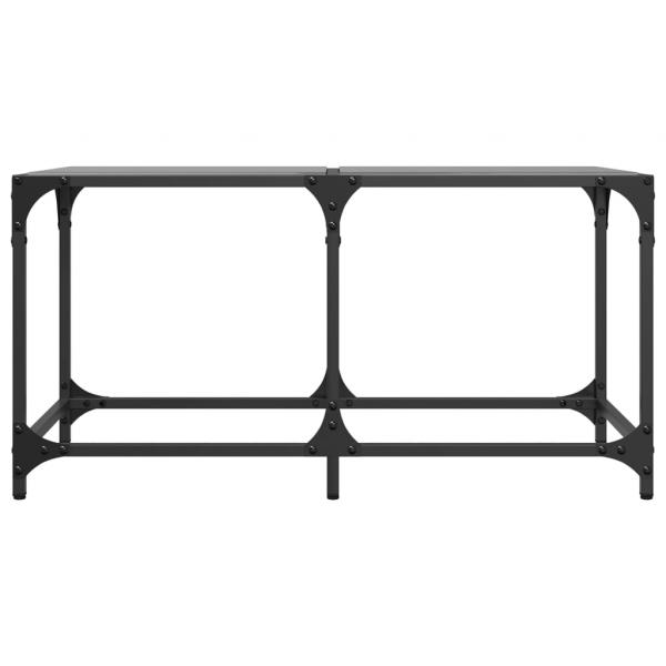 Couchtisch mit Glasplatte Schwarz 78,5x40x40 cm Stahl