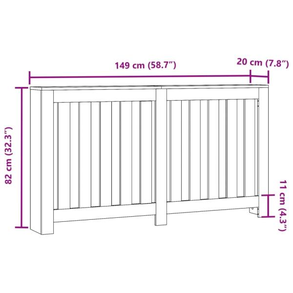 Heizkörperverkleidung Altholz-Optik 149x20x82 cm Holzwerkstoff