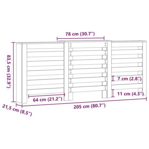 Heizkörperverkleidung Altholz-Optik 205x21,5x83,5 cm