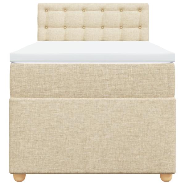 Boxspringbett mit Matratze Creme 80x200 cm Stoff