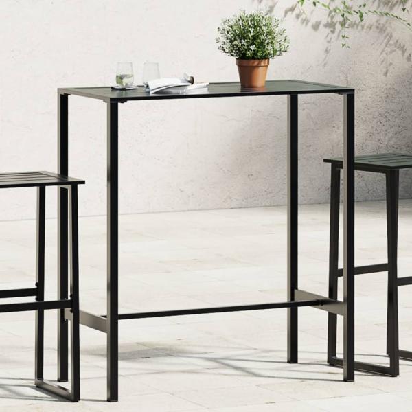 ARDEBO.de - Bartisch Schwarz 100x50x110 cm Pulverbeschichteter Stahl
