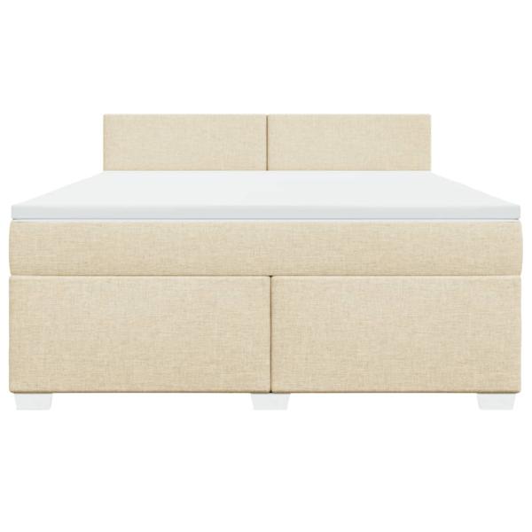 Boxspringbett mit Matratze Creme 180x200 cm Stoff