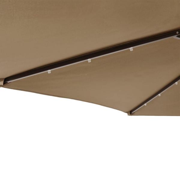 Sonnenschirm mit LED und Stahlmast Taupe 225x225x212 cm