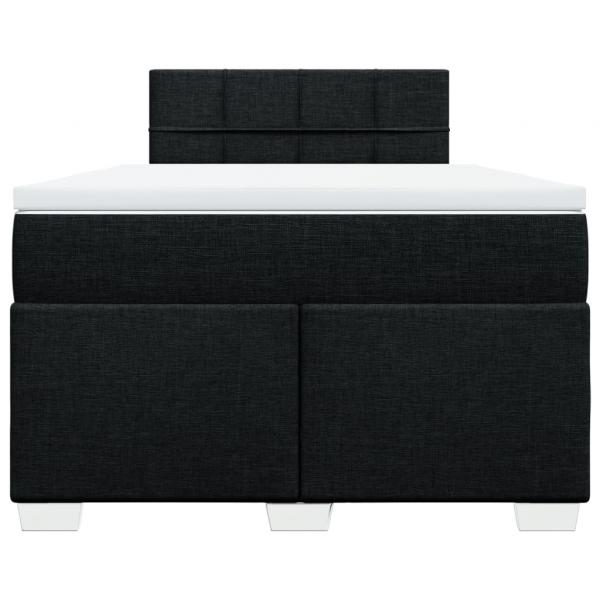 Boxspringbett mit Matratze Schwarz 120x200 cm Stoff